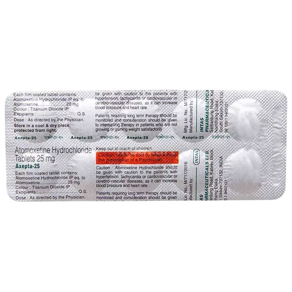 axepta 25mg tablet 10's